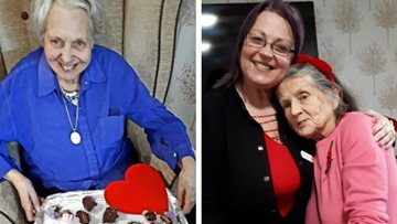 Residents celebrate the day of love at Ilkeston care home