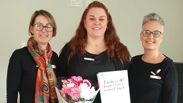 Kindness is rewarded after life-saving act at Caerphilly care home