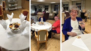 Wine and cheese evening goes down a treat at Dukinfield care home