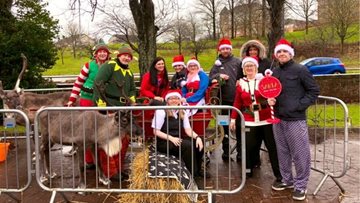 Santa and his reindeer visit Glasgow care home
