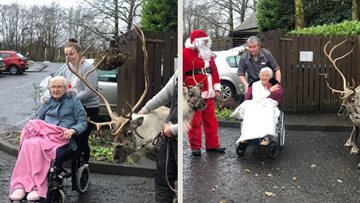 Reindeer visit Cumbernauld care home