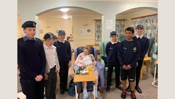 Waterside care home Residents receive sea cadet visit