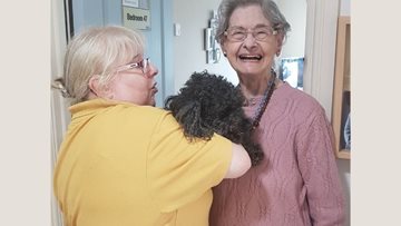 Four-legged friend visits Newcastle care home