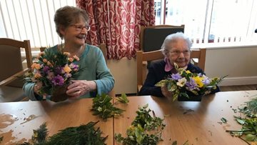 Flower arranging brightens up the day at Cherry Willingham care home