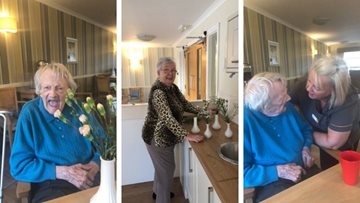 Flower arranging brightens up the day at Falkirk care home