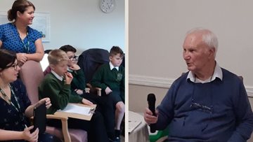 Wellingborough care home Residents enjoy visit from local school children