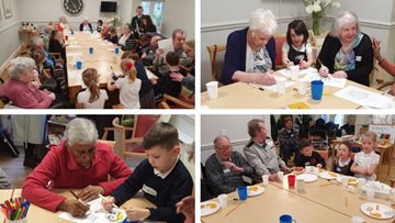 Intergenerational session is a success at Bingham care home