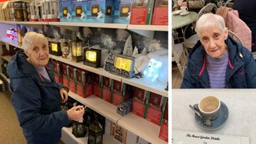 Oldham care home Resident enjoys festive visit to garden centre