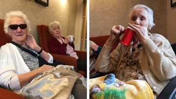 Loved ones catch up over coffee at Denby Dale care home